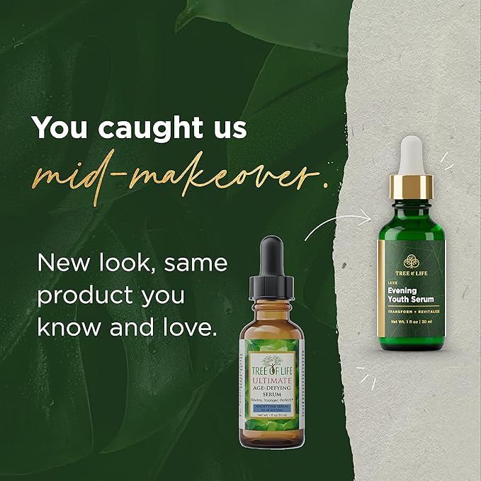 Tree of Life Beauty Anti-Aging Luxe Evening Youth Facial Serum | Age Defying Face and Skin Care, 1 Fl Oz