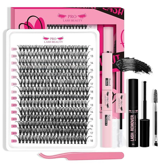 Lash Bond and Seal Lash Remover Lash Applicator Individual Lashes Kit Eyelash Brush Easy to Apply at Home(30D+40D-12-18mix Kit)
