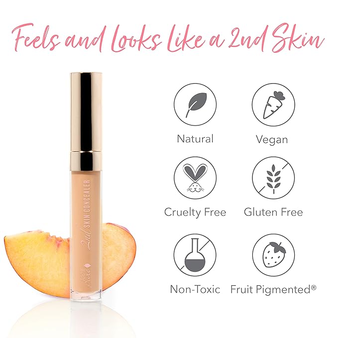100% PURE 2nd Skin Concealer (Fruit Pigmented), Shade 4, Full Coverage, Lightweight, Liquid Concealer for Face, Under Eyes, Vegan Makeup (For Medium Skin w/Warm Olive Undertones) - 0.17 Fl Oz