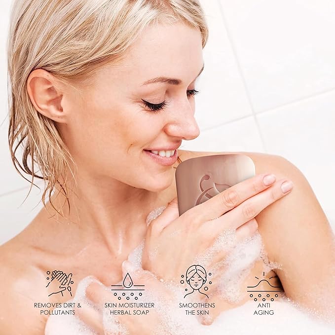 Palm oil, Shea butter and Cocoa Butter Herbal Soap | Pack of 6 of 5oz soap Bar | Ideal for Men and Women, Soothing and Nourishing Soap for Moisturization