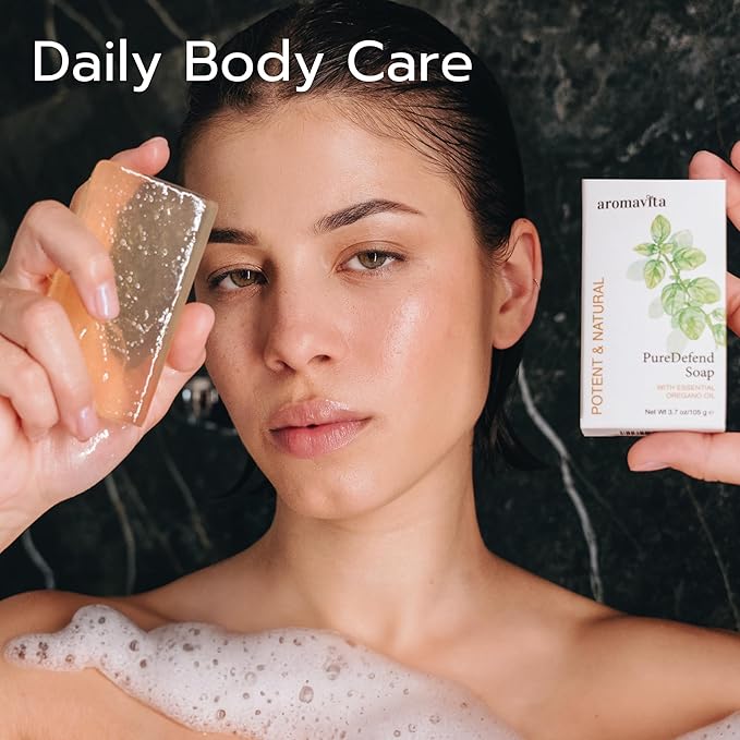 Oil of Oregano Bar - Natural Plant Therapy Hand Soap & Body Wash Oregano Oil Extract Soap - Topical Skin Cleanser Soap Bar - for Acne, Eczema, Foot and Nail Problems, 2-pack