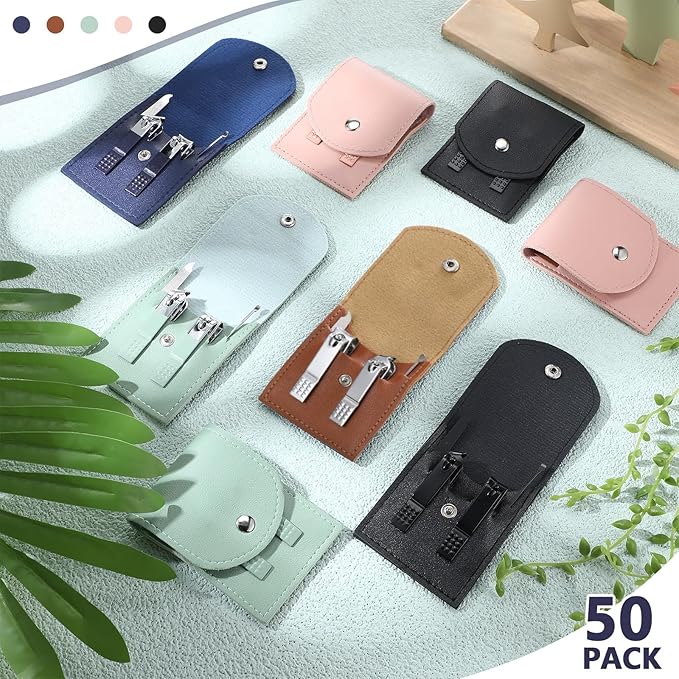 Geosar 50 Set Travel Manicure Kit Nail Clippers Pedicure Professional Nail Care Tools Stainless Steel Grooming Set with Portable Travel Case Gifts for Mother Father(Multi Colors)