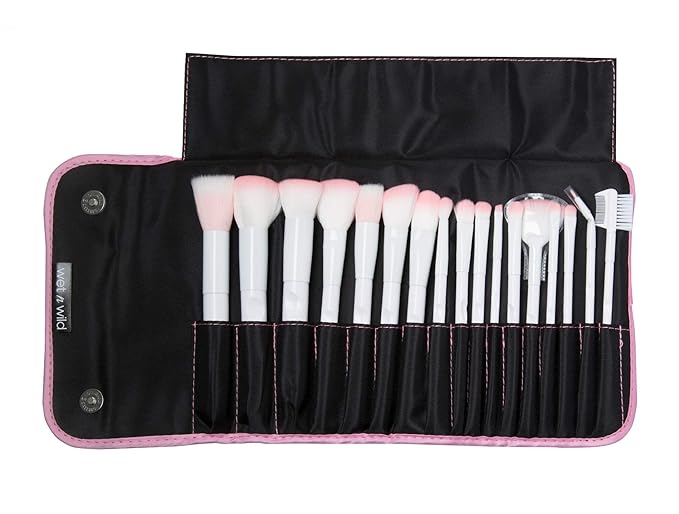 Makeup Brush Set By Wet n Wild Brush Roll 17 Piece Collection
