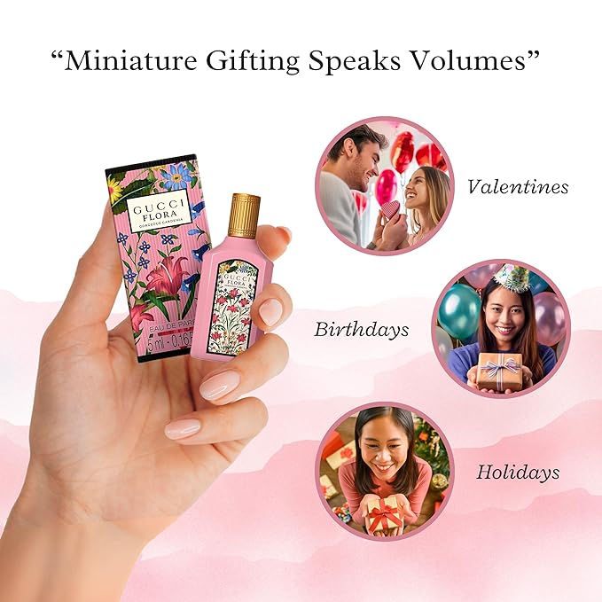 Gucci Flora Gorgeous Gardenia Perfume for Women EDP Mini Splash Top 0.16 Fl Oz