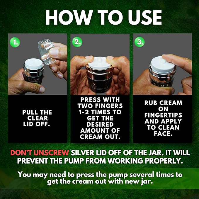 Luxury Mens Skincare - Organic - Retinol Face Cream - Non Greasy - Shea Butter - Green Tea - Look Younger - Easy Pump - Anti Aging Mens Face Cream - Hydrating - Black Owned (1.7 oz)