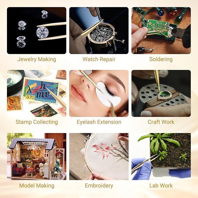 NAGARAKU Tweezers for Eyelash Extensions Curved Lash Tweezers Precision Pinzas Professional Easy Fanning Stainless Steel Precise Long Tip Pointy Make Fans for Lashes Isolation (N-11)