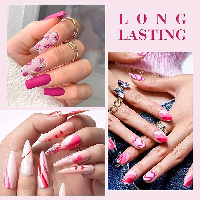 CANNI Pink Gel Nail Polish Set, 6 Colors 9ML Nail Rose Light Pink Gel Nail Polish Soft Pink Set Soak Off Nail Art Design Manicure Salon for Women