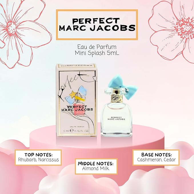 Marc Jacobs Perfect Eau de Parfum for Women Mini Splash, 0.16 Ounce
