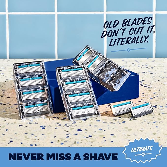 Dollar Shave Club | Ultimate Shave Set | 4 Extra Close Refill Cartridges, 1 Handle, 1 Prep Scrub 3 ounce, 1 Shave Cream 6 ounce, 1 Post Shave Dew 3.4 ounce