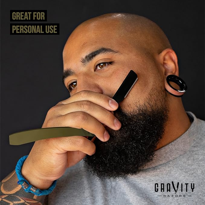 Professional Straight Razor - Ultra Exposed Straight Razor Kit with 10 Gravity Premium Blades, 2mm Exposed (Kingsman)