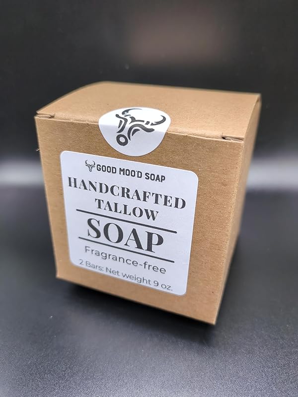 Handmade Grass-Fed Tallow Soap Bars, Fragrance-free, All Natural, perfect for sensitive skin