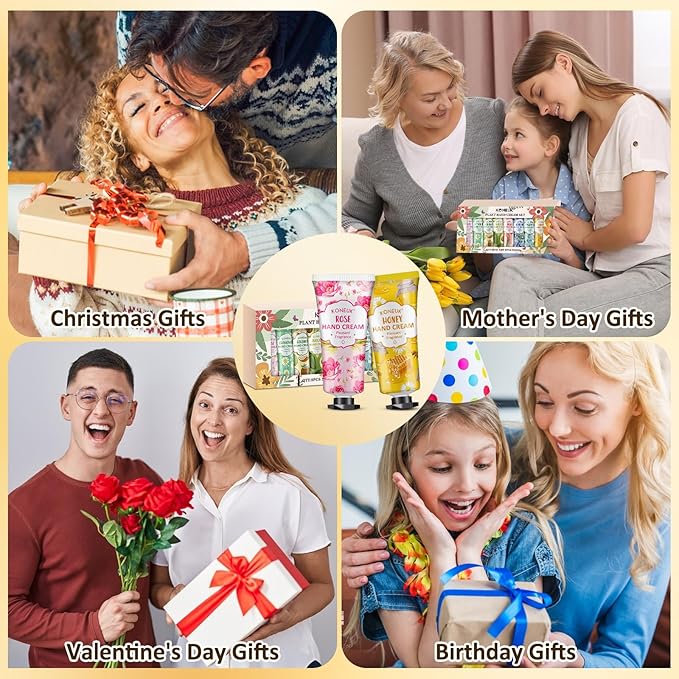 8 Pack Hand Cream Gifts Set For Women, Mothers Day Gifts for Mom, Mini Hand Lotion Travel Size for Dry Cracked Hands, Bulk Hand Cream for Teacher Appreciation Gifts and Nurse Gifts