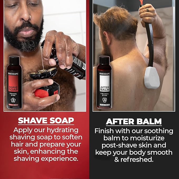 Bakscape 2oz Shave Soap & After Balm Set, Moisturizing Shave Soap for Smooth Shaves, Cool & Refreshing Post-Shave Care, Formulated for Use with Bakscape 2.0, Includes Shave Soap & After Balm, 2oz