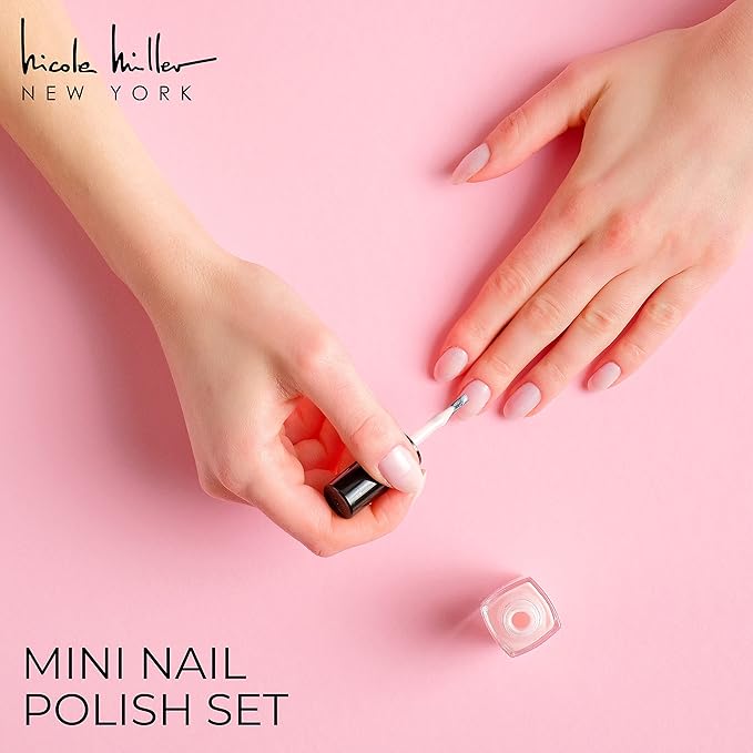 Nicole Miller Mini Nail Polish Set – Glossy, Vibrant Colors for Fingernails & Toenails, 2 Pack Trendy and Floral Collection