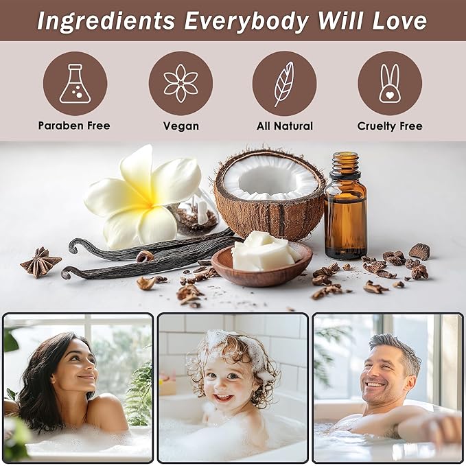 Spa Gift Baskets For Women - Luxury Bath Set With Coconut & Vanilla - Spa Kit Includes Body Wash, Bubble Bath, Lotion, Bath Salts, Body Scrub, Body Spray, Shower Puff, and Towel