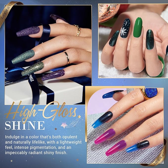 AZUREBEAUTY Dip Powder Nail Kit Starter Color Changing Glitter 20 Colors Magic Special Effect Dipping Powder Liquid Set with Base/Top Coat Activator for French Nails Manicure DIY Salon