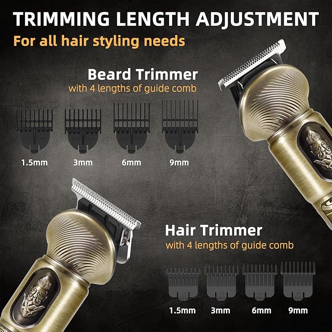 Beard Trimmer for Men, Waterproof Cordless Hair Clipper, Electric Razor Shaver, Mens Grooming Kit for Mustache Nose Body Facial Hair, Rechargeable Beard Trimmer Kit, Gifts for Men