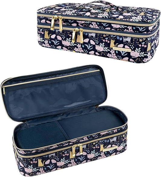 MissBoy Double Layer Travel Case Compatible with Revlon One-Step Volumizer/Hair Dryer/Hot Air Brush, Dyson Hair Dryer Carrying Case, Shark Flexstyle Storage Organizer Bag (Bag Only)