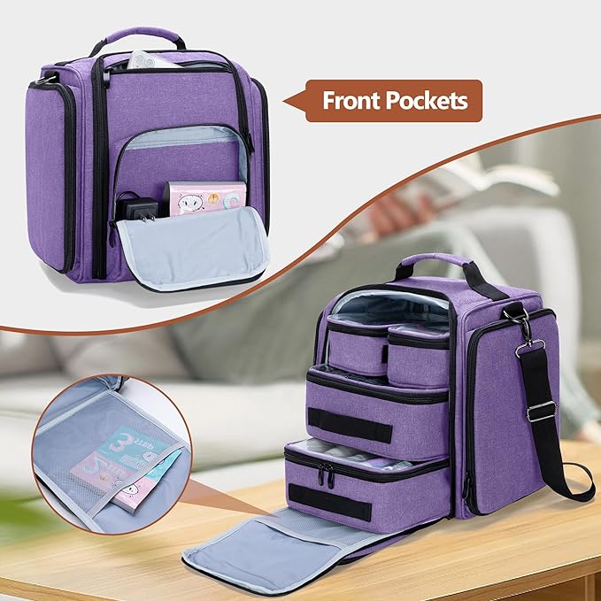 BAFASO Large Travel Toiletry Bag with 4 Removable Pouches, Multifunctional Makeup Bag Hair Bag for Toiletry and Makeup Supplies, Purple