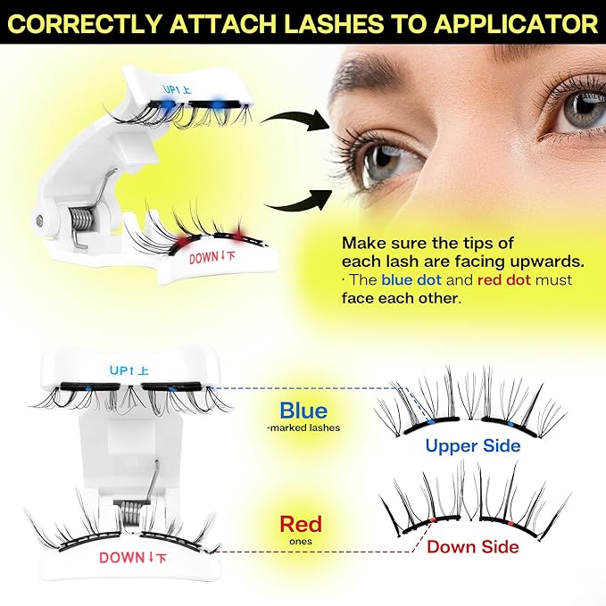 CALAILIS Magnetic Eyelashes with Applicator Upgrade Soft Magnetic Eyelashes Natural Look Reusable Magnet Lashes Kit No Glue Needed Easy to Wear and Remove (M02)