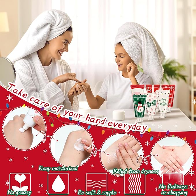 72 Pieces Christmas Hand Cream Gift Set Mini Travel Size Lotion Bulk Beauty Advent Calendar 2025 Holiday Stocking Stuffers for Women Mom Cowrkers Dry Cracked Hands, 30 ml, 6 Natural Plant Fragrances