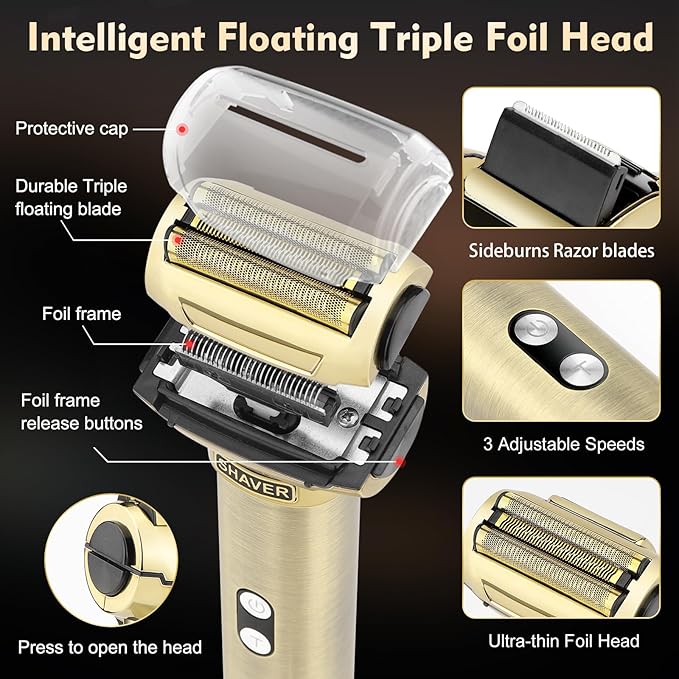 Professional Hair Clippers for Men,3 in 1 T-Blade Trimmer,Nose Electric Shavers,Cordless Barber Clippers, Bald Trimmer and Razor Shavers Set Hair Cutting Kit Gift for Men