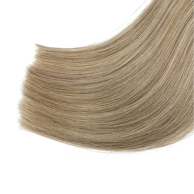 Ubetta Sew in Hair Extensions Real Human Hair, Ash Brown and Light Blonde Bundles Weft 120G 24 Inch Hand Tied