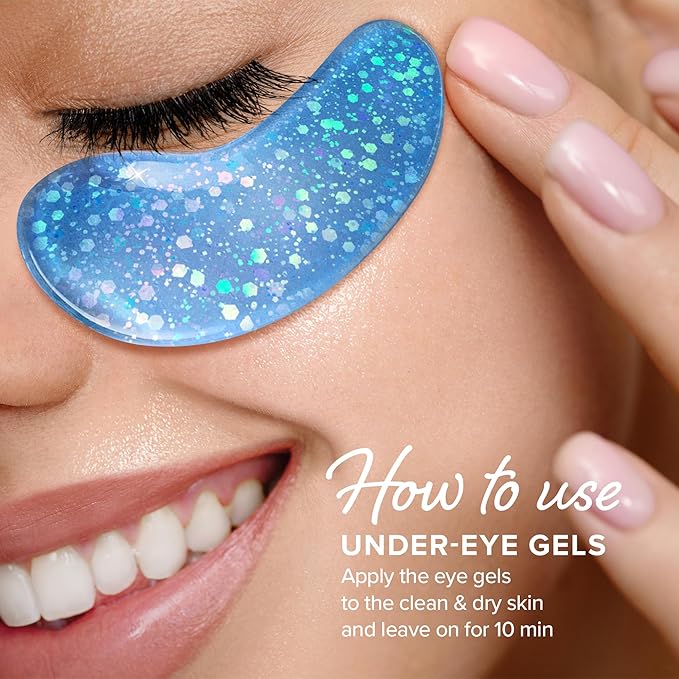 MAREE Eye Gels - Under Eye Patches for Puffy Eyes and Dark Circles with Natural Marine Collagen & Hyaluronic Acid - Anti-Aging Masks for Face to Soothe Puffiness - Undereye Mask Patches