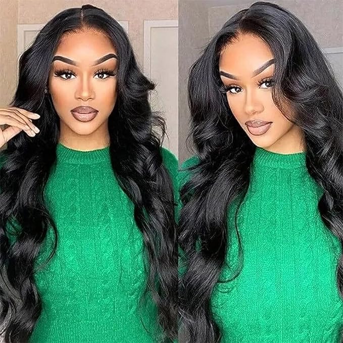 13x6 Glueless Wigs Human Hair Pre Plucked Pre Cut 28 Inch Wear and Go Glueless Wig 10A HD Body Wave Lace Front Wigs Human Hair Pre Plucked 180 Density Wigs for Women No Glue 3 Seconds for Beginners