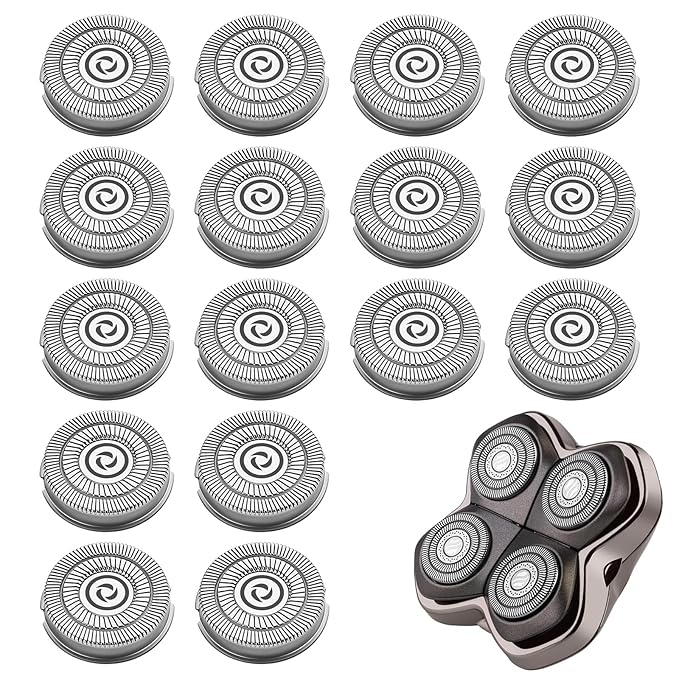 16 shaver replacement heads, compatible with Skull shaver Pitbull Gold PRO shaver replacement blades 4 heads