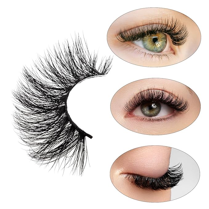 GOO GOO Mink Eyelashes, Middle Long Crossed Cluster Type False Eyelashes 18mm-25mm 5 Styles Multipack Natural Layered Hand Made Strips Siberian 3D Mink Lashes Fluffy Full Fake Eyelashes