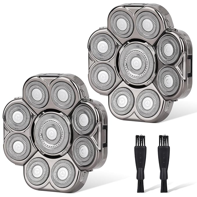 9D Electric Shaver for Men - 9 Blades Replacement Head Universal Blade for Electric Razor, 2 Pack