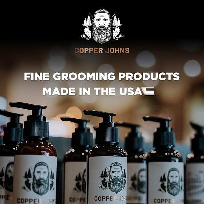 Copper Johns Daily Conditioning Wash | Natural Beard Cleanser | Nourishes Facial Hair & Skin | Ionic Inland Sea Minerals | Unscented-The Hunt | 8oz