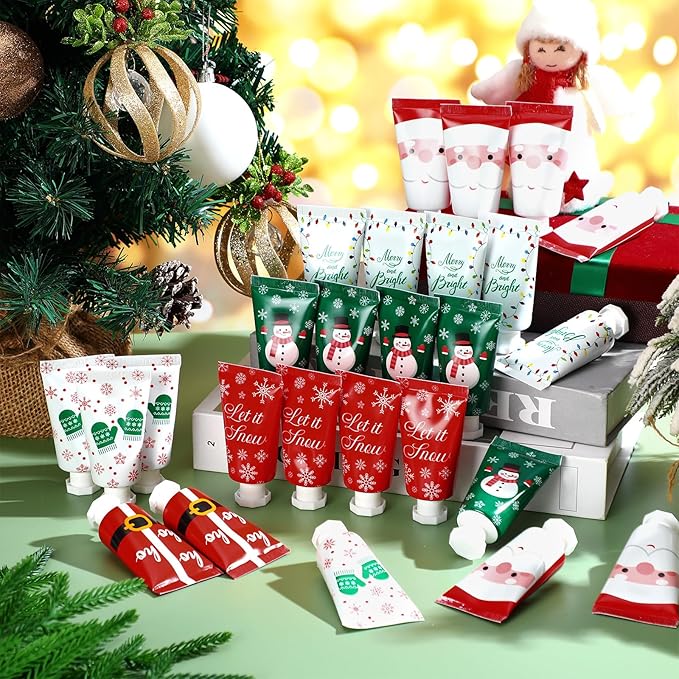 72 Pieces Christmas Hand Cream Gift Set Mini Travel Size Lotion Bulk Beauty Advent Calendar 2025 Holiday Stocking Stuffers for Women Mom Cowrkers Dry Cracked Hands, 30 ml, 6 Natural Plant Fragrances