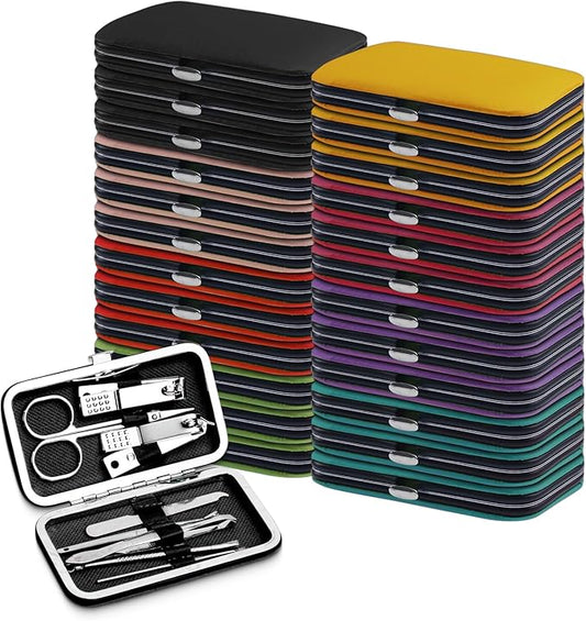 Manicure Kit Bulk, Nail Clippers Set Stainless Steel Fingernail Clippers Set, Sturdy Nail Tip Cutter Trimmers Professional Grooming Toenail Clippers Personal Pedicure Kits Gift (48 Count 8 in 1)