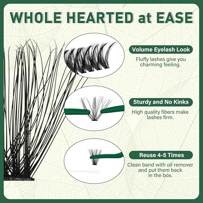 Lash Clusters 320Pcs Eyelash Clusters KEYYOU 60D D Curl 9-18MIX Clusters Lashes Thick Super Soft Wispy DIY Eyelash Extension at Home(60D-D,9-18MIX)