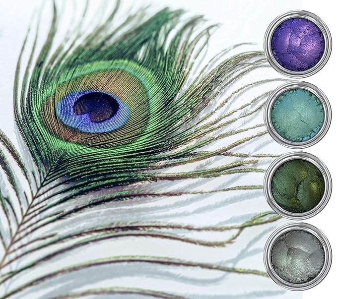 Concrete Minerals Eyeshadow, Silky- Smooth and Highly Pigmented, Longer-Lasting With No Creasing, 100% Vegan and Cruelty Free, Handmade in USA, 8 Grams Loose Mineral Powder (Peacock)