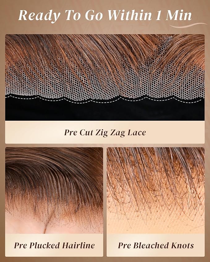 Arabella 5x6 Chocolate Brown Deep Curly Bob Wig Human Hair 210% Density Wear and Go Glueless Wigs Human Hair 4# Brown Bob Wig Lace Front Wigs Pre Cut Lace Pre Bleached Knots(14inch, 5x6 DC Glueless)