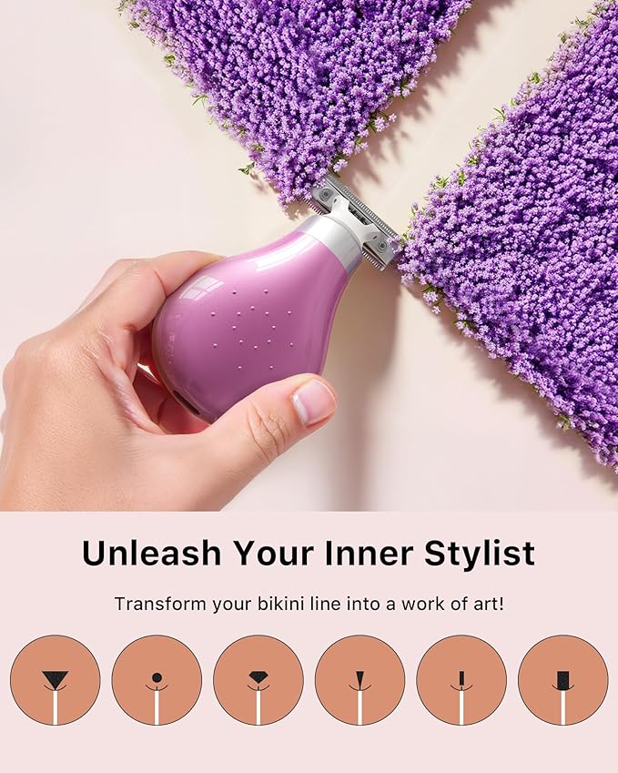 New Intimate Electric Trimmer for Women, [Small But Powerful] Designed for Pubic Hair Grooming, Bikini Line Removal, Wet/Dry Shaver On-The-Go, USB-C Rechargeable Razor with Travel Case, Pink