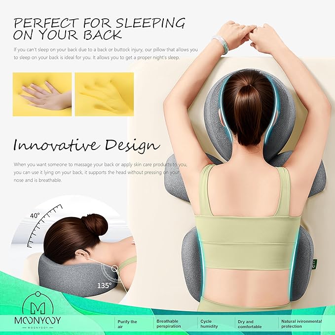 Massage bed Pillow Face Down Massage Headrest Bed For After Eye Surgery For Sleeping Retina Surgery Vitrectomy Recovery Equipment - Comfortable & Adjustable Support For Faster Healing & Pain Relief