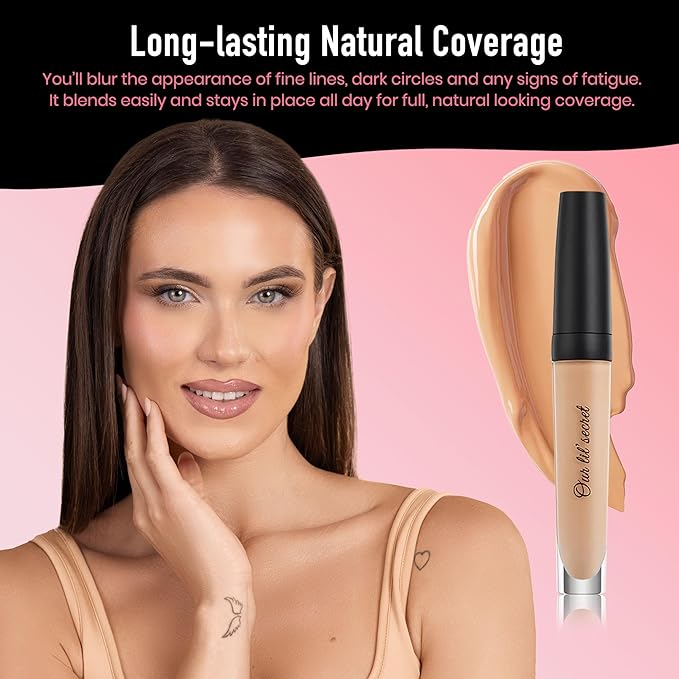 Frankie Rose Cosmetics Our Lil' Secret Concealer Sweat-Proof & Matte Under Eye Concealer, Long Lasting Full Coverage For Fine Lines, Dark Circles & Hide Imperfections