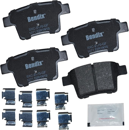 Bendix Priority1 CFC1071 Ceramic Rear Brake Pads for Select Models Ford Five Hundred, Freestyle, Mondeo, Taurus, Taurus X, Jaguar X-Type, Mercury Montego, Sable