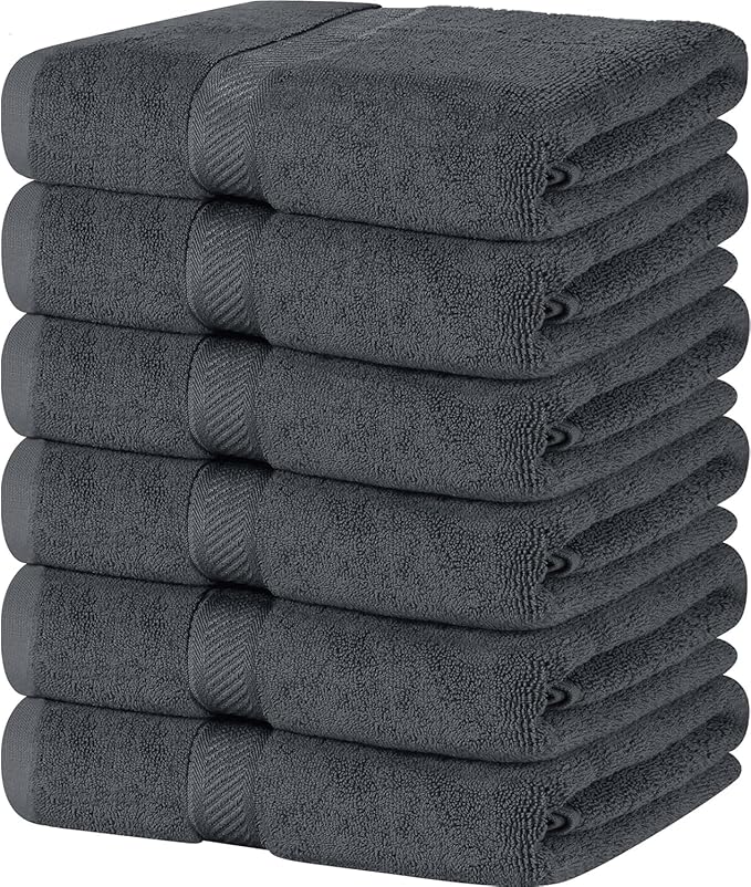 SIMPLI-MAGIC Bath Towels Ideal for Pool, Spa, and Gym Lightweight and Highly Absorbent Quick Drying Towels, Gray, 24 in x 46 in