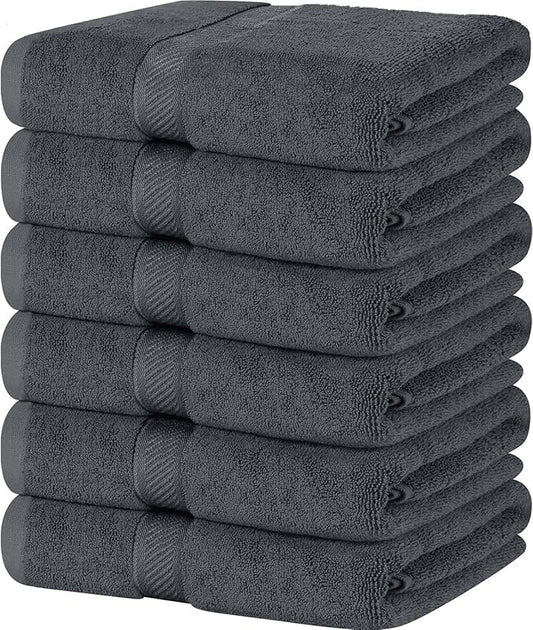 SIMPLI-MAGIC Bath Towels Ideal for Pool, Spa, and Gym Lightweight and Highly Absorbent Quick Drying Towels, Gray, 24 in x 46 in