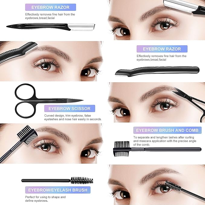 MAGEFY Lashes 30 Pairs 6 Styles Faux Mink Eyelashes, Fake Eyelashes Natural Look to Dramatic Volume False Lashes, 3D Lashes Pack with Eyebrow Grooming Kit