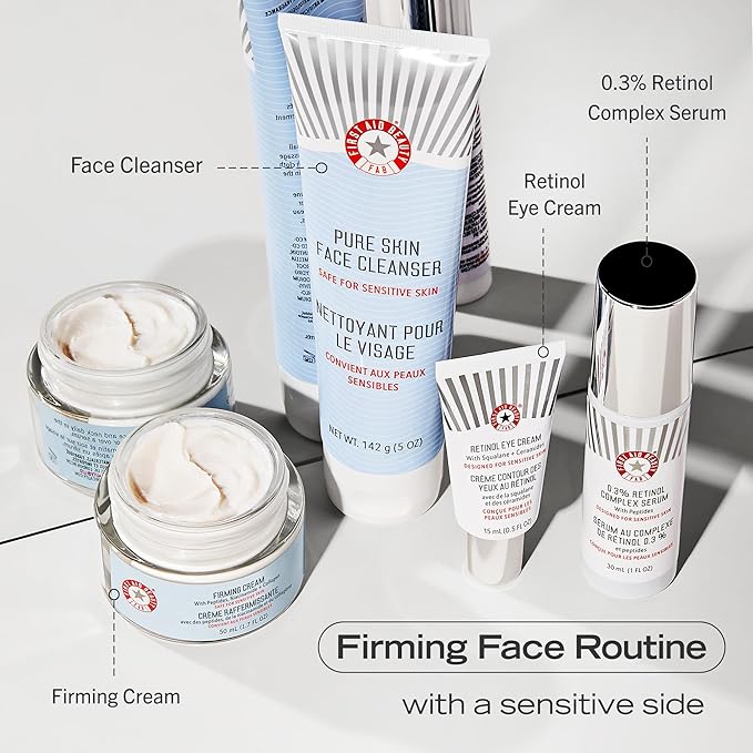 First Aid Beauty - Retinol Eye Cream with Squalane + Ceramides, Encapsulated Retinol Serum for Delicate Skin, Helps Improve Appearance of Fine Lines and Wrinkles, Safe for Sensitive Skin, 0.5 oz