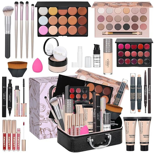 All-in-One Makeup Kit - Multi-Purpose Eyeshadow Palette, Concealer & Foundation - Portable Women's Full Makeup Kit