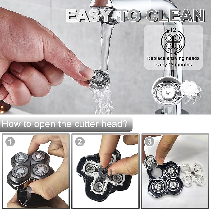 16 shaver replacement heads, compatible with Skull shaver Pitbull Gold PRO shaver replacement blades 4 heads