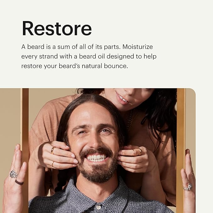 MANSCAPED® Beard Oil, Moisturizing Serum with Jojoba Seed, Sunflower, Sweet Almond Oils for a Nourishing, Hydrating Shine, (1 fl oz) 2-Pack