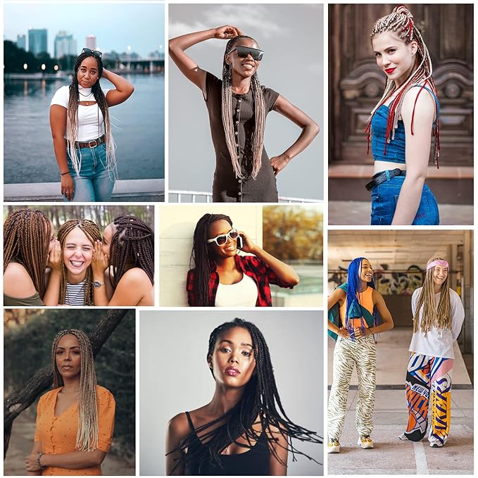 Pre-stretched Braiding Hair, Original Braid Hair Extensions, Hot Water Setting Crochet Hair Braids, Yaki Texture Easy Braiding Hair… (28''-pack of 8, 1b/30/613)…